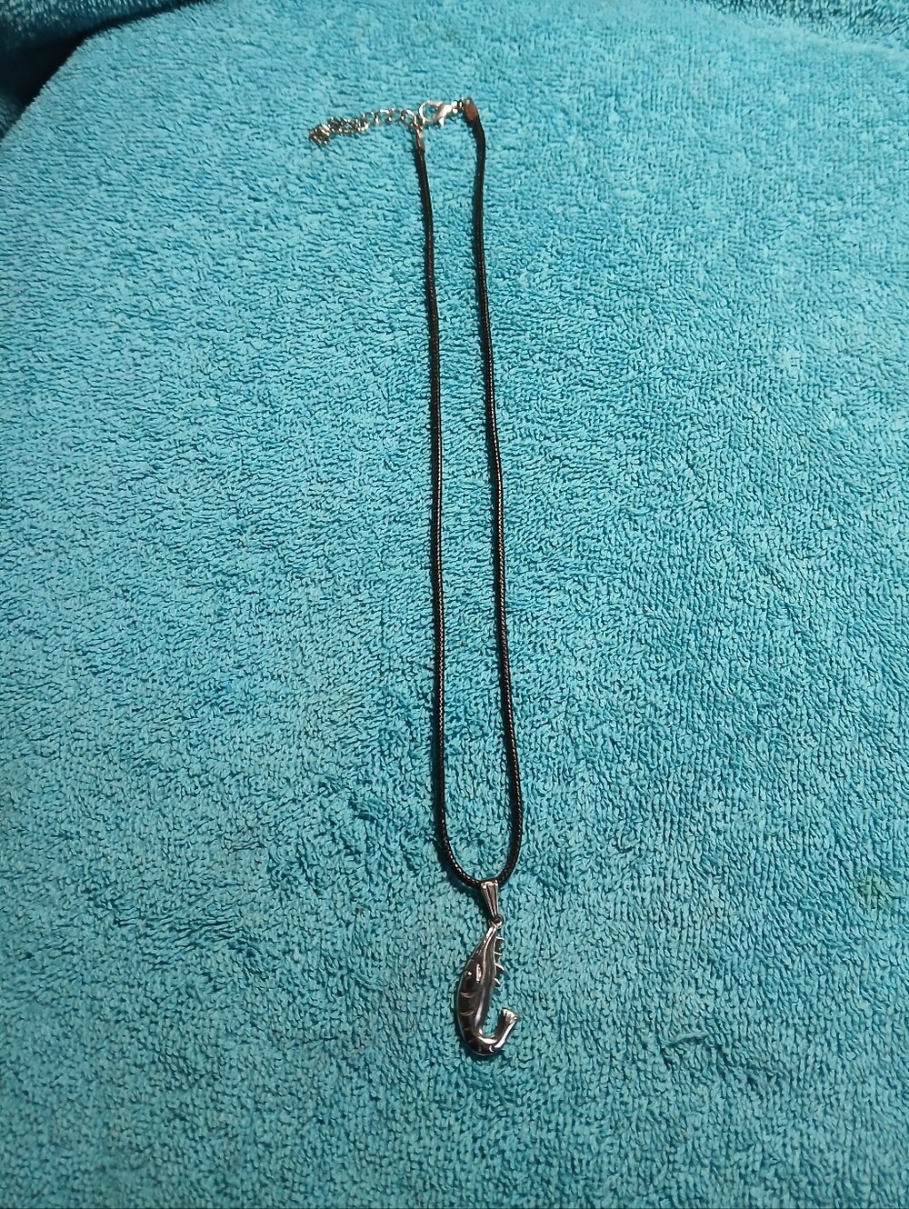 Silver Fish Hook Pendant Necklace - Women's Fashion Jewelry